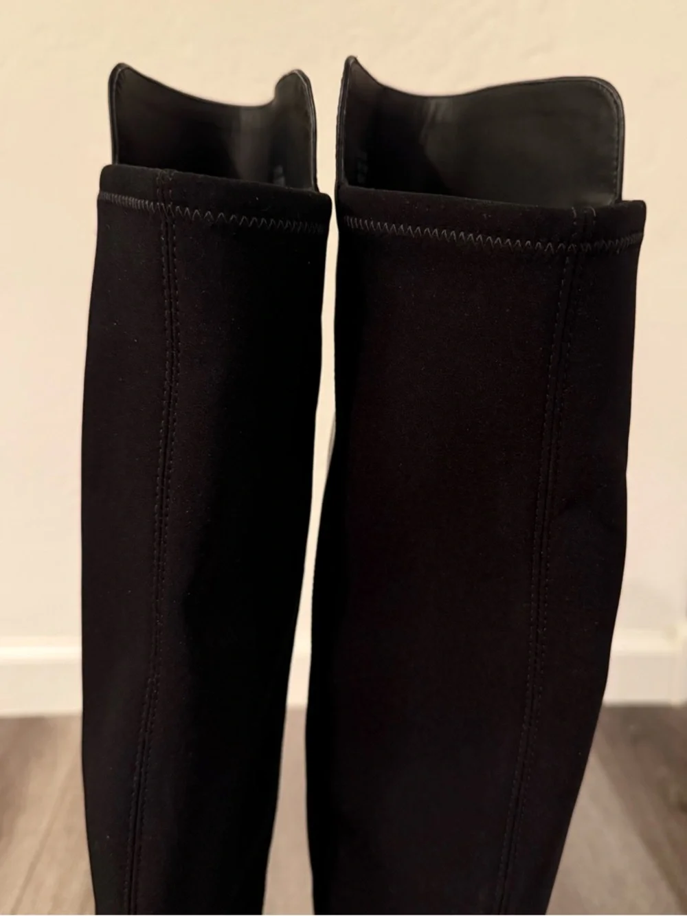 Stuart Weitzman Black Leather Adrina City Boot Over The Knee Boots Size 9 / 39.5